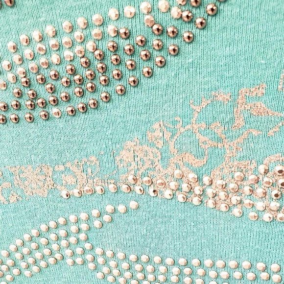 Karen Scott Mint Beaded Top NWOT - Picture 7 of 9